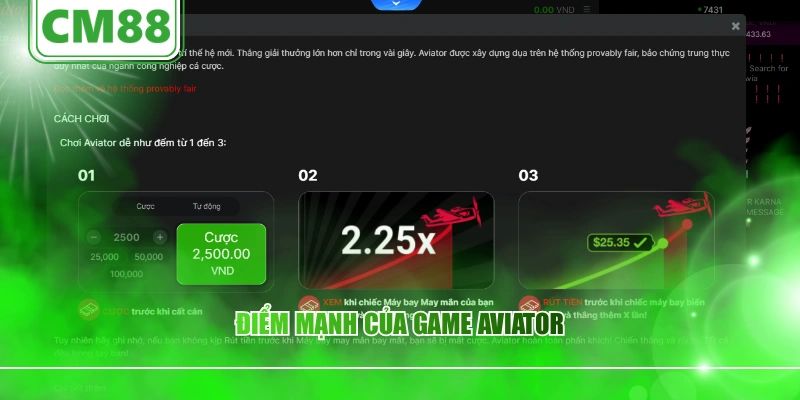 Điểm mạnh của game Aviator